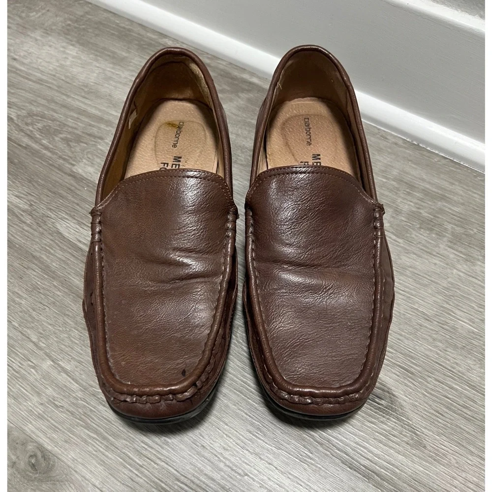Brown Leather Slip On Loafer Shoes, Alfonso,‎ Size 10M